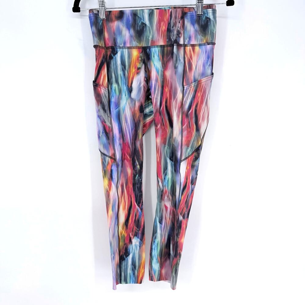 Lululemon Fast & Free High Rise Crop 23 Chroma Fusion Multi Leggings Size 6